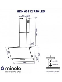 Вытяжка Minola HDN 63112 BL 750 LED
