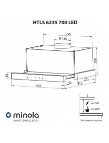 Вытяжка Minola HTLS 6235 BL 700 LED