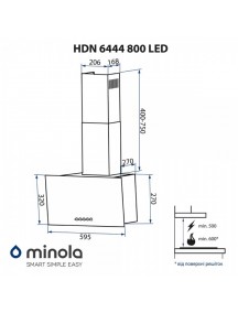 Вытяжка Minola HDN 6444 BL 800 LED