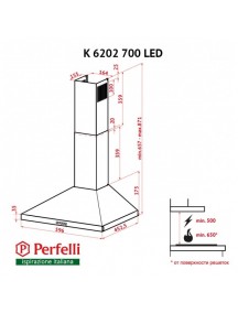 Вытяжка Perfelli K 6202 IV 700 LED