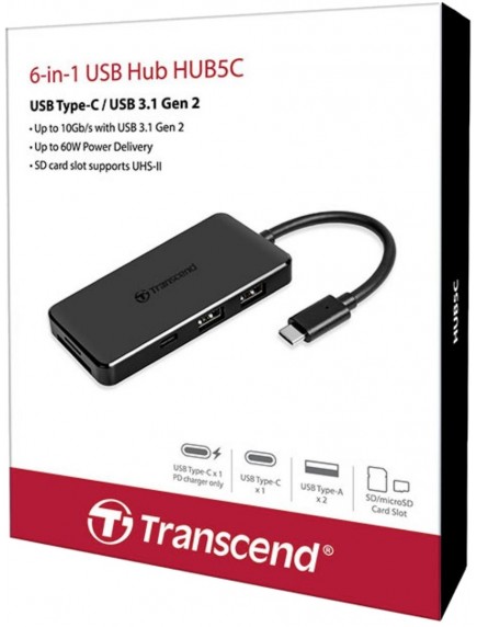 Картридер / USB-хаб Transcend TS-HUB5C