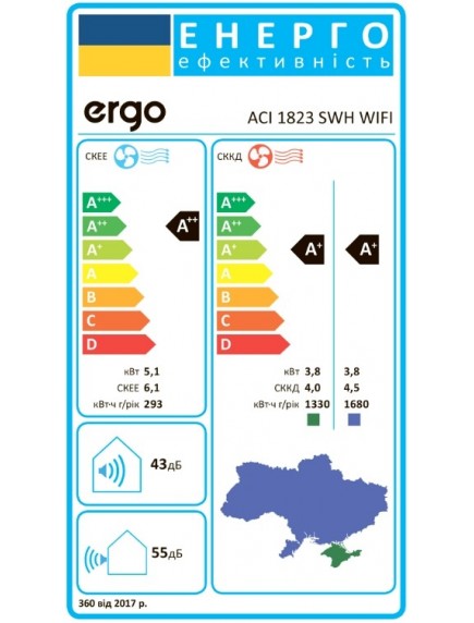 Кондиционер Ergo ACI-0923SWH WI-FI