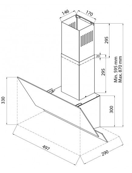 Вытяжка Pyramida AGW 50 PB GBL