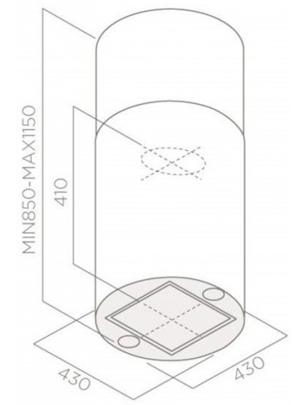 Вытяжка Elica TUBE PRO ISLAND BL MAT/A/43