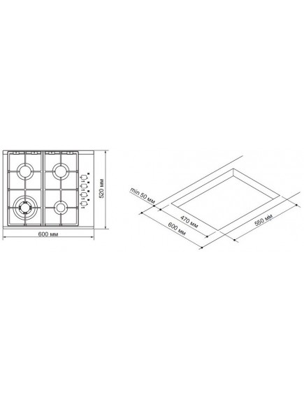 Варочная поверхность Pyramida PSG 614 BLACK LUXE