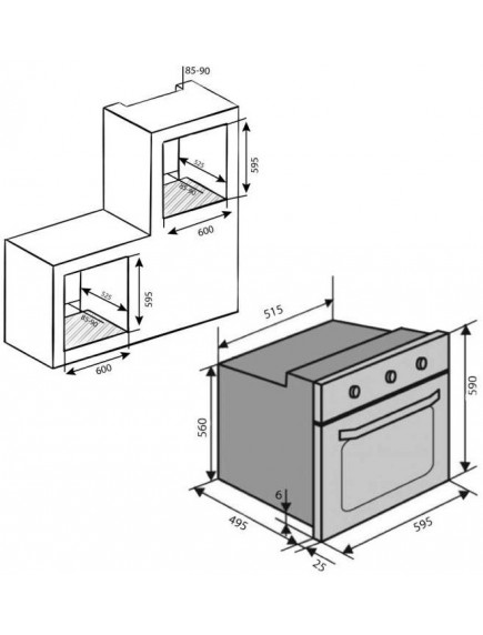 Духовой шкаф VENTOLUX EO60TC-6P WG