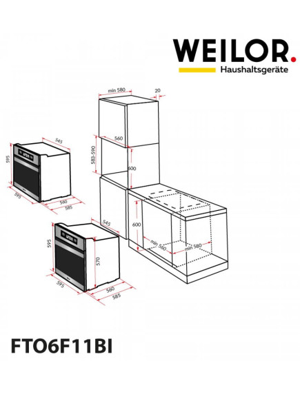 Духовой шкаф Weilor FTO6F11BI