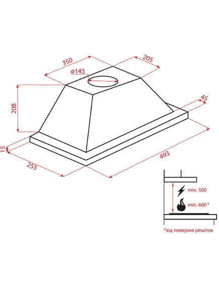 Вытяжка Weilor WBE 5230 SS 1000 LED