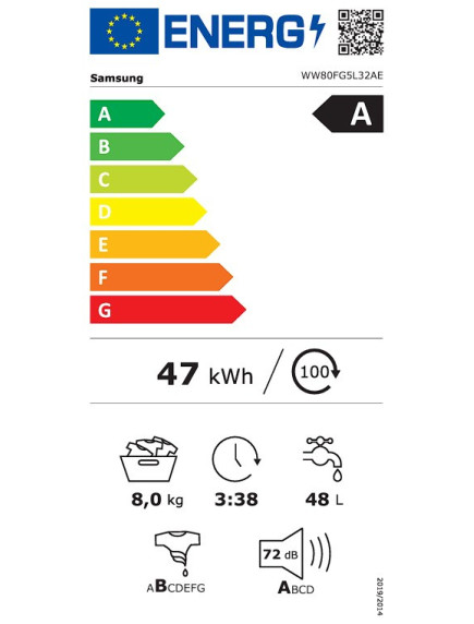 Стиральная машина Samsung WW80FG5L32AELE