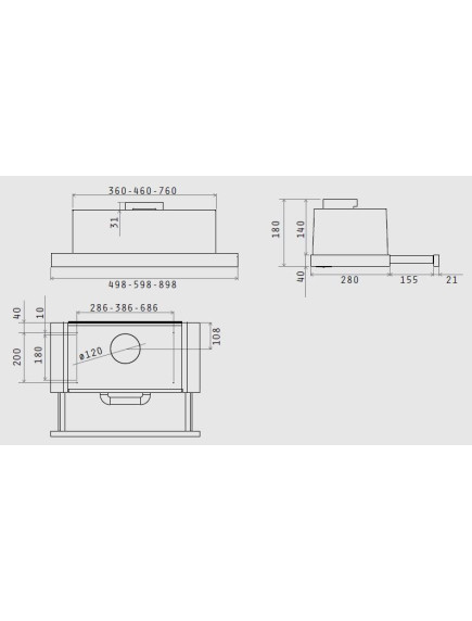 Вытяжка Elica TT14 LUX GRVTWH/A/60