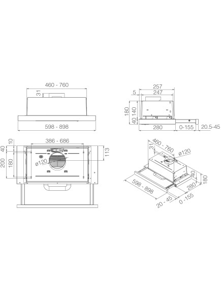 Вытяжка Elica TT14 LUX GRVT/A/60