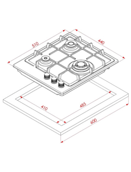 Варочная поверхность ELEYUS MAGENTA 45 BG CF