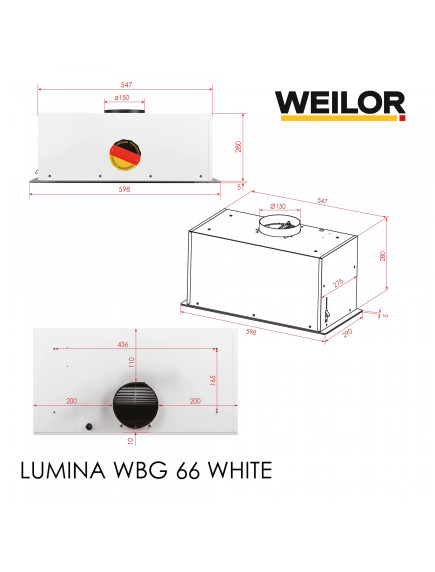 Вытяжка Weilor LUMINA WBG 66 WHITE Вытяжка Weilor LUMINA WBG 66 WHITE