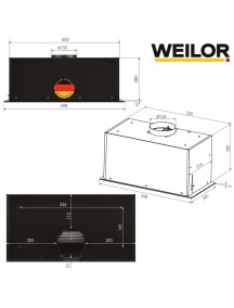 Вытяжка Weilor Lumina  LUMINA WBG 69 BLACK SILENCE