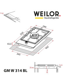 Варочная поверхность Weilor GM W 314 BL