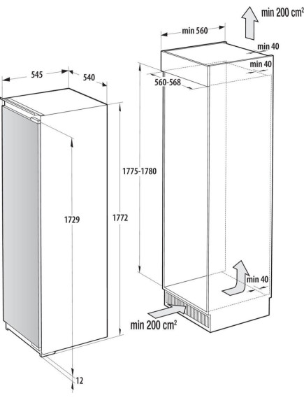 Встраиваемая морозильная камера Gorenje FNCI517E62WF
