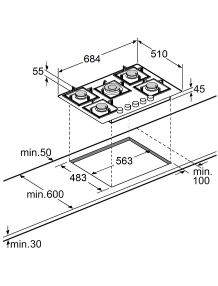 Варочная поверхность Fabiano FHG 8255 VGHT Black Glass