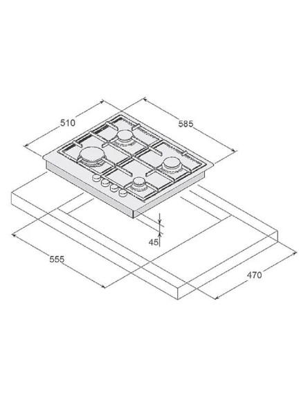 Варочная поверхность Fabiano FHG 1244 VGH White Glass